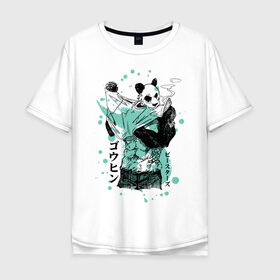 Мужская футболка хлопок Oversize с принтом BEASTARS Гохин в городе Новоалтайск, 100% хлопок | свободный крой, круглый ворот, “спинка” длиннее передней части | anime | beastars | gouhin | manga | аниме | выдающиеся звери | гохин | манга | панда