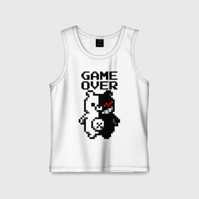 Детская майка хлопок с принтом MONOKUMA GAME OVER в городе Новоалтайск,  |  | anime | danganronpa | enoshima | game over | junko | monokuma | аниме | джунко | игра | манга | медведь | монокума | робот медведь | эношима