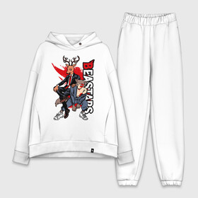 Женский костюм хлопок Oversize с принтом BEASTARS fashion в городе Новоалтайск,  |  | anime | beastars | legoshi | louis | manga | аниме | волк | выдающиеся звери | легоси | легоши | луи | манга | олень