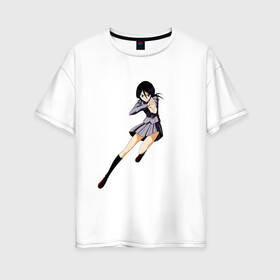 Женская футболка хлопок Oversize с принтом Bleach Rukia в городе Новоалтайск, 100% хлопок | свободный крой, круглый ворот, спущенный рукав, длина до линии бедер
 | anime | bleach | hero | ichigo kurosaki | manga | блич | герой | ичиго куросаки | рукия