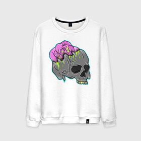 Мужской свитшот хлопок с принтом Roseskull в городе Новоалтайск, 100% хлопок |  | csgo | graffiti | hate | rose | skull | streetart | неон | неоновый череп | роза | цветы | череп
