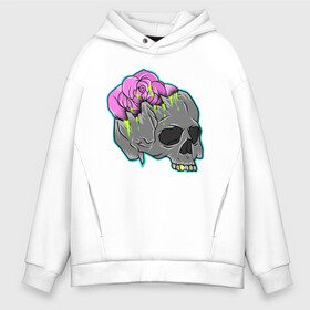 Мужское худи Oversize хлопок с принтом Roseskull в городе Новоалтайск, френч-терри — 70% хлопок, 30% полиэстер. Мягкий теплый начес внутри —100% хлопок | боковые карманы, эластичные манжеты и нижняя кромка, капюшон на магнитной кнопке | csgo | graffiti | hate | rose | skull | streetart | неон | неоновый череп | роза | цветы | череп