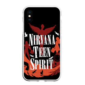 Чехол для iPhone XS Max матовый с принтом NIRVANA TEEN SPIRIT в городе Новоалтайск, Силикон | Область печати: задняя сторона чехла, без боковых панелей | art | cobain | curt | girl | grunge | metal | music | nirvana | punk | rock | spiritm | usa | гранж | группа | кобэйн | курт | метал | музыка | нирвана | панк | рисунок | рок | сша