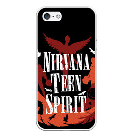 Чехол для iPhone 5/5S матовый NIRVANA TEEN SPIRIT: в городе Новоалтайск, Силикон | Область печати: задняя сторона чехла, без боковых панелей | art | cobain | curt | girl | grunge | metal | music | nirvana | punk | rock | spiritm | usa | гранж | группа | кобэйн | курт | метал | музыка | нирвана | панк | рисунок | рок | сша