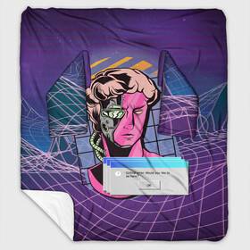 Плед с рукавами с принтом Vaporwave Cyborg Statue в городе Новоалтайск, 100% полиэстер | Закругленные углы, все края обработаны. Ткань не мнется и не растягивается. Размер 170*145 | aesthetic | critical | cyberpunk | error | geometry | retrowave | sun | windows | вапорвейв | вейпорвейв | виндоус | геометрия | киберпанк | киборг | критическая ошибка | ошибка | паровая волна | ретровейв | солнце | статуя