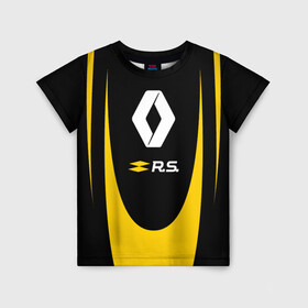 Детская футболка 3D с принтом RENAULT SPORT в городе Новоалтайск, 100% гипоаллергенный полиэфир | прямой крой, круглый вырез горловины, длина до линии бедер, чуть спущенное плечо, ткань немного тянется | auto | car | france | life | logan | megane | renault | sandero | sport | автомобиль | водителям | логан | логотип | машина | рено | сандеро | франция