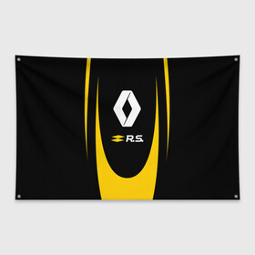 Флаг-баннер с принтом RENAULT SPORT в городе Новоалтайск, 100% полиэстер | размер 67 х 109 см, плотность ткани — 95 г/м2; по краям флага есть четыре люверса для крепления | auto | car | france | life | logan | megane | renault | sandero | sport | автомобиль | водителям | логан | логотип | машина | рено | сандеро | франция