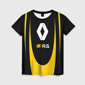 Женская футболка 3D с принтом RENAULT SPORT в городе Новоалтайск, 100% полиэфир ( синтетическое хлопкоподобное полотно) | прямой крой, круглый вырез горловины, длина до линии бедер | auto | car | france | life | logan | megane | renault | sandero | sport | автомобиль | водителям | логан | логотип | машина | рено | сандеро | франция