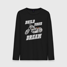Мужской лонгслив хлопок с принтом build your dream в городе Новоалтайск, 100% хлопок |  | buildyourdream custom chopper motorcycle customculture ftw forevertwowheels