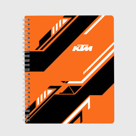 Тетрадь с принтом KTM КТМ SPORT в городе Новоалтайск, 100% бумага | 48 листов, плотность листов — 60 г/м2, плотность картонной обложки — 250 г/м2. Листы скреплены сбоку удобной пружинной спиралью. Уголки страниц и обложки скругленные. Цвет линий — светло-серый
 | enduro | ktm | moto | moto sport | motocycle | orange | sportmotorcycle | ктм | мото | мото спорт | мотоспорт | оранжевый | спорт мото