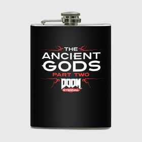 Фляга с принтом DOOM в городе Новоалтайск, металлический корпус | емкость 0,22 л, размер 125 х 94 мм. Виниловая наклейка запечатывается полностью | Тематика изображения на принте: bethesda softwork | doomguy | the ancient gods part two | демоны