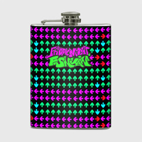Фляга с принтом Неон Friday Night Funkin в городе Новоалтайск, металлический корпус | емкость 0,22 л, размер 125 х 94 мм. Виниловая наклейка запечатывается полностью | friday | funkin | night | найт | ночь | пятница | стрелки | фанк | фанкин | фридэй