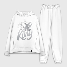 Женский костюм хлопок Oversize с принтом Король в городе Новоалтайск,  |  | art | crown | inscription | king | арт | король | корона | надпись | царь