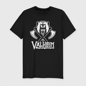Мужская футболка хлопок Slim с принтом Valheim в городе Новоалтайск, 92% хлопок, 8% лайкра | приталенный силуэт, круглый вырез ворота, длина до линии бедра, короткий рукав | fantasy | mmo | valheim | valve | валхейм | вальхейм | викинги | выживалка | игра | королевская битва | ммо | ролевая игра | фэнтази