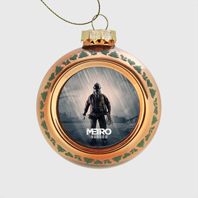 Стеклянный ёлочный шар с принтом Metro Exodus в городе Новоалтайск, Стекло | Диаметр: 80 мм | 2033 | exodus | metro | metro 2033 | metro exodus | stalker | апокалипсис | диггер | дигеры | метро | разрушка | эпидемия