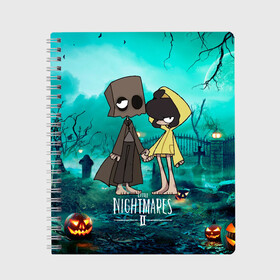 Тетрадь с принтом Little Nightmares 2 в городе Новоалтайск, 100% бумага | 48 листов, плотность листов — 60 г/м2, плотность картонной обложки — 250 г/м2. Листы скреплены сбоку удобной пружинной спиралью. Уголки страниц и обложки скругленные. Цвет линий — светло-серый
 | Тематика изображения на принте: little nightmares | страшилка | страшная игра | ужас | хоррор