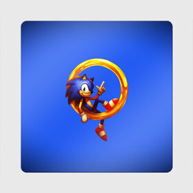 Магнит виниловый Квадрат с принтом SONIC в городе Новоалтайск, полимерный материал с магнитным слоем | размер 9*9 см, закругленные углы | Тематика изображения на принте: hedgehog | metal sonic | silver | silver the hedgehog | sonic | sonic boom | sonic the hedgehog | еж | ёж сонник | ежик | игры | кино | соник | соник в кино | фильм
