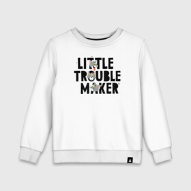 Детский свитшот хлопок с принтом Little Trouble Maker в городе Новоалтайск, 100% хлопок | круглый вырез горловины, эластичные манжеты, пояс и воротник | tom  jerry | tom and jerry | vdzabma | джерри | том | том  джерри | том и джерри