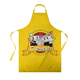Фартук 3D с принтом CUPHEAD КАПХЕД в городе Новоалтайск, 100% полиэстер | общий размер — 65 х 85 см, ширина нагрудника — 26 см, горловина — 53 см, длина завязок — 54 см, общий обхват в поясе — 173 см. Принт на завязках и на горловине наносится с двух сторон, на основной части фартука — только с внешней стороны | cuphead | боссы | игра | капхед