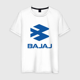 Мужская футболка хлопок с принтом Bajaj Мото Лого (Z) в городе Новоалтайск, 100% хлопок | прямой крой, круглый вырез горловины, длина до линии бедер, слегка спущенное плечо. | bajaj | bajaj auto | bike | bikers | moto | motorcycle | sport | байк | байкер | мото | мотоциклы | спорт