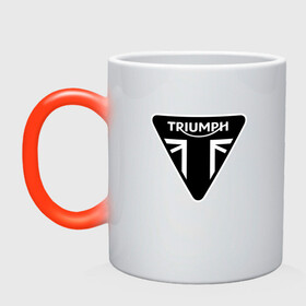 Кружка хамелеон с принтом Triumph | Мото Лого (Z) в городе Новоалтайск, керамика | меняет цвет при нагревании, емкость 330 мл | Тематика изображения на принте: bike | bikers | moto | motorcycle | sport | triumph | байк | байкер | дигби джонс | мото | мотобренд | мотоциклы | спорт | триумф
