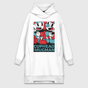 Платье-худи хлопок с принтом Cuphead and Mugman в городе Новоалтайск,  |  | cuphead | game | mugman | арт | голова | игра | капхед | постер | чашка