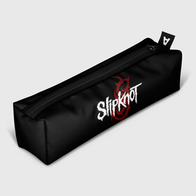 Пенал школьный 3D с принтом Slipknot Надпись в городе Новоалтайск, 100% полиэстер | плотная ткань, застежка на молнии | metal | music | rock | slipknot | логотип | металл | музыка | надпись | пентаграмма | рок | слипкнот | узор | цифры