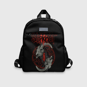 Детский рюкзак 3D с принтом Slipknot Черепа в городе Новоалтайск, 100% полиэстер | лямки с регулируемой длиной, сверху петелька, чтобы рюкзак можно было повесить на вешалку. Основное отделение закрывается на молнию, как и внешний карман. Внутри дополнительный карман. По бокам два дополнительных кармашка | metal | music | rock | slipknot | козел | логотип | металл | музыка | надпись | пентаграмма | рок | слипкнот | узор | цифры | череп