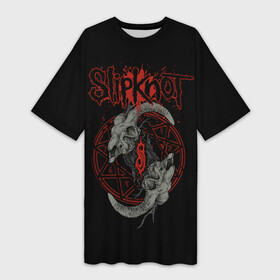 Платье-футболка 3D с принтом Slipknot Черепа в городе Новоалтайск,  |  | metal | music | rock | slipknot | козел | логотип | металл | музыка | надпись | пентаграмма | рок | слипкнот | узор | цифры | череп
