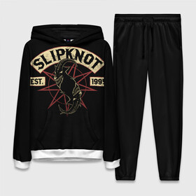 Женский костюм 3D (с толстовкой) с принтом Slipknot (1995) в городе Новоалтайск,  |  | metal | music | rock | slipknot | козел | логотип | металл | музыка | надпись | пентаграмма | рок | слипкнот | узор | цифры | чб | череп