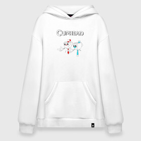 Худи SuperOversize хлопок с принтом Cuphead в городе Новоалтайск, 70% хлопок, 30% полиэстер, мягкий начес внутри | карман-кенгуру, эластичная резинка на манжетах и по нижней кромке, двухслойный капюшон
 | cuphead | tdcuphd | горит пукан | двое | игры | невозможно пройти. | чашки головы | чашкоголовые