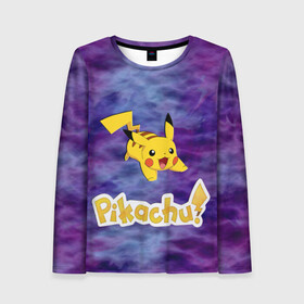 Женский лонгслив 3D Pikachu Blue&Rose K&C: в городе Новоалтайск, 100% полиэстер | длинные рукава, круглый вырез горловины, полуприлегающий силуэт | go | pikachu | pocemon | абстракция | пикачу | покемон