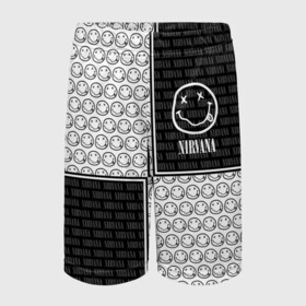 Детские спортивные шорты 3D с принтом NIRVANA НИРВАНА в городе Новоалтайск,  100% полиэстер
 | пояс оформлен широкой мягкой резинкой, ткань тянется
 | Тематика изображения на принте: cobain | kurt | lithium | logo | music | nirvana | nirwana | rock | smile | кобейн | курт | лого | логотип | музыка | нирвана | рок | смайл | смайлик | улыбка