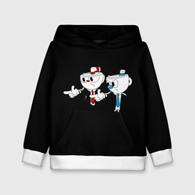 Детская толстовка 3D с принтом CUPHEAD PULP FICTION в городе Новоалтайск, 100% полиэстер | двухслойный капюшон со шнурком для регулировки, мягкие манжеты на рукавах и по низу толстовки, спереди карман-кенгуру с мягким внутренним слоем | art | cartoon | cup | cuphead | devil | dice | fiction | game | king | mugman | pulp | the | арт | бос | босс | голова | демон | дьявол | игра | капхед | криминальное | магмен | мультик | мультфильм | платформер | чаша | чашка | человек | черт 
