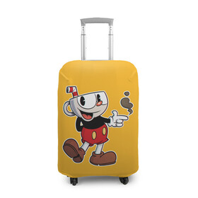 Чехол для чемодана 3D с принтом CUPHEAD КАПХЕД в городе Новоалтайск, 86% полиэфир, 14% спандекс | двустороннее нанесение принта, прорези для ручек и колес | art | cartoon | cup | cuphead | devil | dice | game | king | mugman | the | арт | бос | босс | голова | демон | дьявол | игра | капхед | магмен | мультик | мультфильм | платформер | чаша | чашка | человек | черт