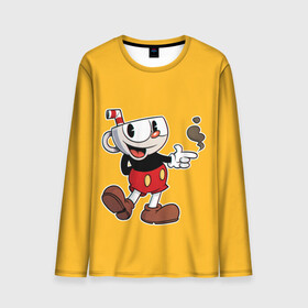 Мужской лонгслив 3D с принтом CUPHEAD КАПХЕД в городе Новоалтайск, 100% полиэстер | длинные рукава, круглый вырез горловины, полуприлегающий силуэт | Тематика изображения на принте: art | cartoon | cup | cuphead | devil | dice | game | king | mugman | the | арт | бос | босс | голова | демон | дьявол | игра | капхед | магмен | мультик | мультфильм | платформер | чаша | чашка | человек | черт