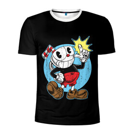 Мужская футболка 3D спортивная с принтом CUPHEAD КАПХЕД в городе Новоалтайск, 100% полиэстер с улучшенными характеристиками | приталенный силуэт, круглая горловина, широкие плечи, сужается к линии бедра | art | cartoon | cup | cuphead | devil | dice | game | king | mugman | the | арт | бос | босс | голова | демон | дьявол | игра | капхед | магмен | мультик | мультфильм | платформер | чаша | чашка | человек | черт