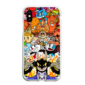 Чехол для iPhone XS Max матовый с принтом CUPHEAD в городе Новоалтайск, Силикон | Область печати: задняя сторона чехла, без боковых панелей | cuphead | cuphead  mugman | dont deal with the devil | mugman | все персонажи | игры | капхед | магмен | чашеголовый