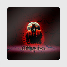 Магнит виниловый Квадрат с принтом HELLSING SSS в городе Новоалтайск, полимерный материал с магнитным слоем | размер 9*9 см, закругленные углы | Тематика изображения на принте: bats | cracked | hellsing film | hellsing lettering | hellsing print | helsing | red | van hellsing | ван хельсинг | красный | летучие мыши | надпись хельсинг | принт хельсинг | трещены | фильм хельсинг | хельсинг