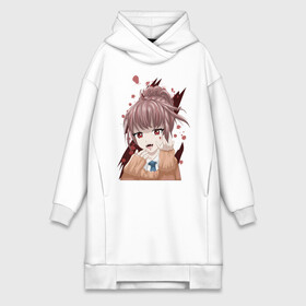 Платье-худи хлопок с принтом Милая вампирша в городе Новоалтайск,  |  | anime | cute | girl | аниме | арт | вампир | девушка | клыки | кровь | манга | рисунок