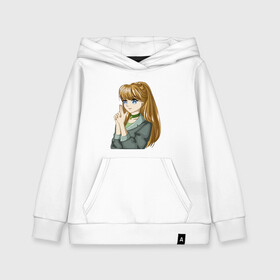 Детская толстовка хлопок с принтом Cute blonde в городе Новоалтайск, 100% хлопок | Круглый горловой вырез, эластичные манжеты, пояс, капюшен | anime | cute | girl | аниме | арт | блондинка | девушка | манга | рисунок