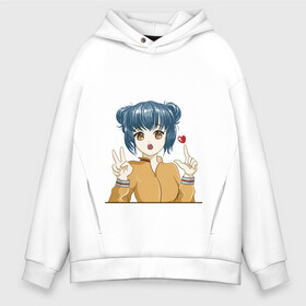 Мужское худи Oversize хлопок с принтом Cute girl в городе Новоалтайск, френч-терри — 70% хлопок, 30% полиэстер. Мягкий теплый начес внутри —100% хлопок | боковые карманы, эластичные манжеты и нижняя кромка, капюшон на магнитной кнопке | anime | cute | girl | аниме | арт | девушка | манга | рисунок | сердечко