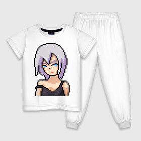 Детская пижама хлопок с принтом Pixel art anime в городе Новоалтайск, 100% хлопок |  брюки и футболка прямого кроя, без карманов, на брюках мягкая резинка на поясе и по низу штанин
 | anime | art | girl | manga | pixel | аниме | арт | девушка | манга | пиксель