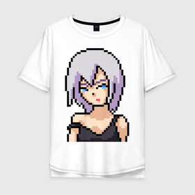 Мужская футболка хлопок Oversize с принтом Pixel art anime в городе Новоалтайск, 100% хлопок | свободный крой, круглый ворот, “спинка” длиннее передней части | anime | art | girl | manga | pixel | аниме | арт | девушка | манга | пиксель