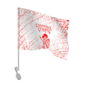 Флаг для автомобиля с принтом cannibal corpse в городе Новоалтайск, 100% полиэстер | Размер: 30*21 см | cannibal | cannibal corpse | cannibal corpse butchered at birth | cannibal corpse eaten back to life | cannibal corpse hammer smashed face | corpse | death metal | металл | пластинки с металлическим лезвием | рок | труп каннибала