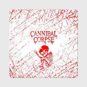 Магнит виниловый Квадрат с принтом cannibal corpse в городе Новоалтайск, полимерный материал с магнитным слоем | размер 9*9 см, закругленные углы | Тематика изображения на принте: cannibal | cannibal corpse | cannibal corpse butchered at birth | cannibal corpse eaten back to life | cannibal corpse hammer smashed face | corpse | death metal | металл | пластинки с металлическим лезвием | рок | труп каннибала