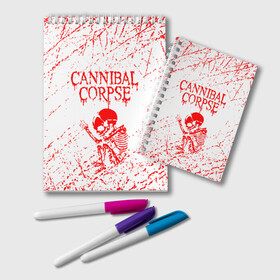 Блокнот с принтом cannibal corpse в городе Новоалтайск, 100% бумага | 48 листов, плотность листов — 60 г/м2, плотность картонной обложки — 250 г/м2. Листы скреплены удобной пружинной спиралью. Цвет линий — светло-серый
 | Тематика изображения на принте: cannibal | cannibal corpse | cannibal corpse butchered at birth | cannibal corpse eaten back to life | cannibal corpse hammer smashed face | corpse | death metal | металл | пластинки с металлическим лезвием | рок | труп каннибала