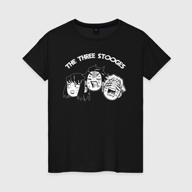 Женская футболка хлопок с принтом THE THREE STOOGES в городе Новоалтайск, 100% хлопок | прямой крой, круглый вырез горловины, длина до линии бедер, слегка спущенное плечо | demon slayer | kamado | kimetsu no yaiba | nezuko | tanjiro | аниме | гию томиока | зеницу агацума | иноске хашибира | камадо | клинок | корзинная девочка | манга | музан кибуцуджи | незуко | рассекающий демонов | танджиро