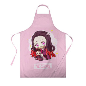 Фартук 3D с принтом Nezuko Kamado Kimetsu no Yaiba в городе Новоалтайск, 100% полиэстер | общий размер — 65 х 85 см, ширина нагрудника — 26 см, горловина — 53 см, длина завязок — 54 см, общий обхват в поясе — 173 см. Принт на завязках и на горловине наносится с двух сторон, на основной части фартука — только с внешней стороны | demon slayer | kamado | kimetsu no yaiba | nezuko | tanjiro | аниме | гию томиока | зеницу агацума | иноске хашибира | камадо | клинок | корзинная девочка | манга | музан кибуцуджи | незуко | рассекающий демонов | танджиро