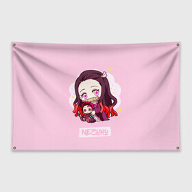Флаг-баннер с принтом Nezuko Kamado Kimetsu no Yaiba в городе Новоалтайск, 100% полиэстер | размер 67 х 109 см, плотность ткани — 95 г/м2; по краям флага есть четыре люверса для крепления | demon slayer | kamado | kimetsu no yaiba | nezuko | tanjiro | аниме | гию томиока | зеницу агацума | иноске хашибира | камадо | клинок | корзинная девочка | манга | музан кибуцуджи | незуко | рассекающий демонов | танджиро